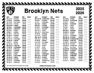 2025-26 Printable Brooklyn Nets Schedule - Central Times