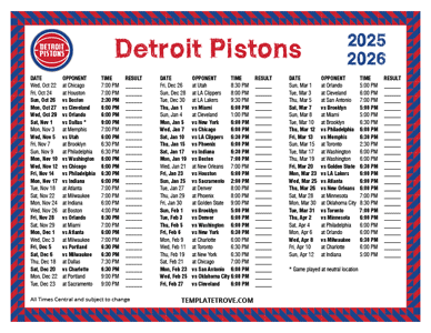 2025-26 Printable Detroit Pistons Schedule - Central Times