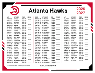 Atlanta Hawks 2026-27 Printable Schedule - Mountain Times