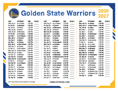 Golden State Warriors 2026-27 Printable Schedule - Pacific Times