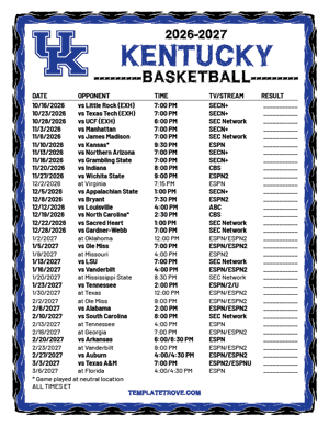 2026-2027 College Basketball Schedules