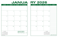 2026 Desk Calendar - Green