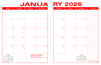 2026 Desk Calendar - Red