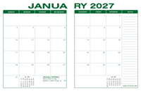 2027 Desk Calendar - Green