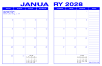 2028 Desk Calendar - Blue