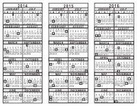 2014 2015 2016 3 Year Calendar