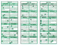 3 Year Calendar - 2017 through 2019