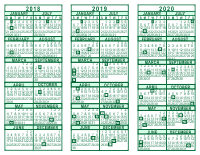 3 Year Calendar - 2018 through 2020