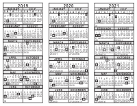 2019 2020 2021 3 Year Calendar