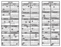 2026 2027 2028 3 Year Calendar