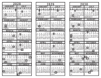 2028 2029 2030 3 Year Calendar