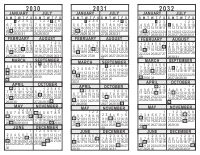 2030 2031 2032 3 Year Calendar