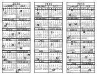 2034 3035 3036 3 Year Calendar