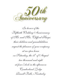 50th Wedding Anniversary Invitation