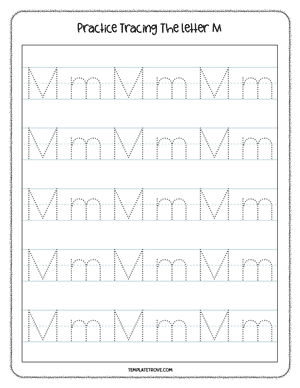 Alphabet Tracing Worksheet #5B