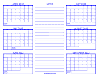 2032 6 Month Calendar