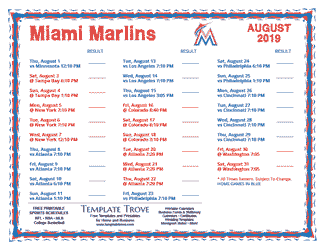 marlins schedule miami printable august september june october templatetrove