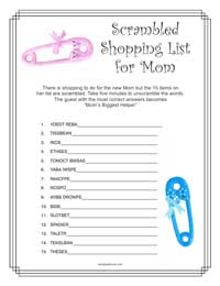 Baby Shower Game 2 - Black