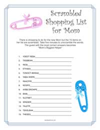 Desert Blue Baby Shower Game