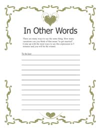 Bridal Shower Game - Khaki Border