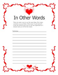 Bridal Shower Game 1 - Red