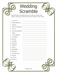 Bridal Shower Game 2 - Olive Drab