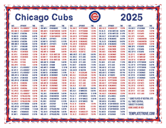Central Times 2025
 Chicago Cubs Printable Schedule