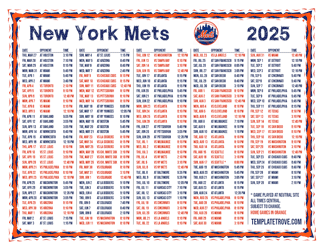Central Times 2025
 New York Mets Printable Schedule