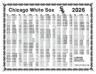 Central Times 2026
 Chicago White Sox Printable Schedule
