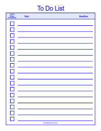 Blue To Do Checklist