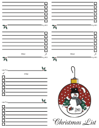 Christmas Gift List 4