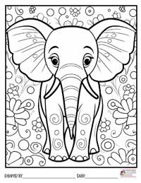 Elephant Coloring Pages 2 - Colored By