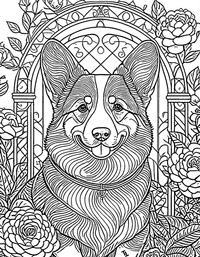Corgi Coloring Page 12 - Full Page