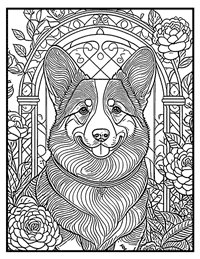 Corgi Coloring Page 12 With Border