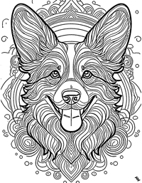 Corgi Coloring Page 8 - Full Page
