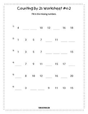 Counting By 2s Worksheet #4-2