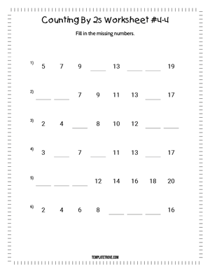 Counting By 2s Worksheet #4-4