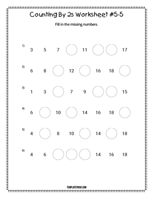 Counting By 2s Worksheet #5-5