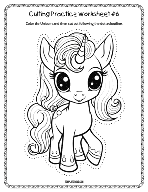 Cutting Practice
 Worksheet #6