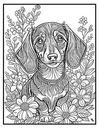 Dachshund Coloring Pages for Adults and Teens