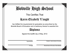 Diploma Template 1A - Black