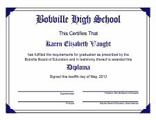 Diploma Template 1A - Deep Navy Blue
