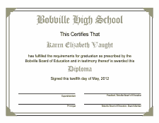 Diploma Template 1A - Khaki