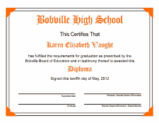 Diploma Template 1A - Orange