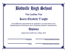 Diploma Template 1B - Deep Navy Blue