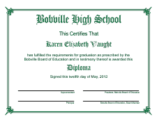 Diploma Template 1B - Forest Green
