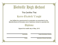 Diploma Template 1B - Khaki