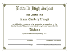 Diploma Template 1B - Olive Drab