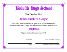 Diploma Template 1B - Purple