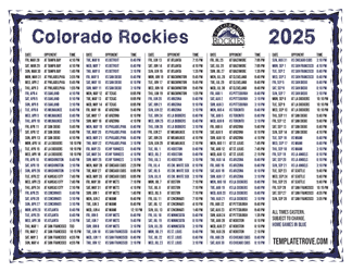 Eastern Times 2025
 Colorado Rockies Printable Schedule